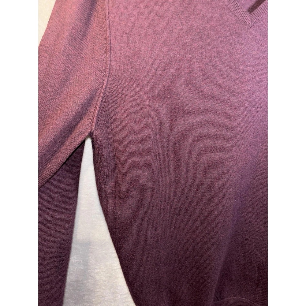 Marc Anthony Sweater Mens XL Burgundy V Neck Pullover Lightweight Cashmere Blend - Picture 5 of 10